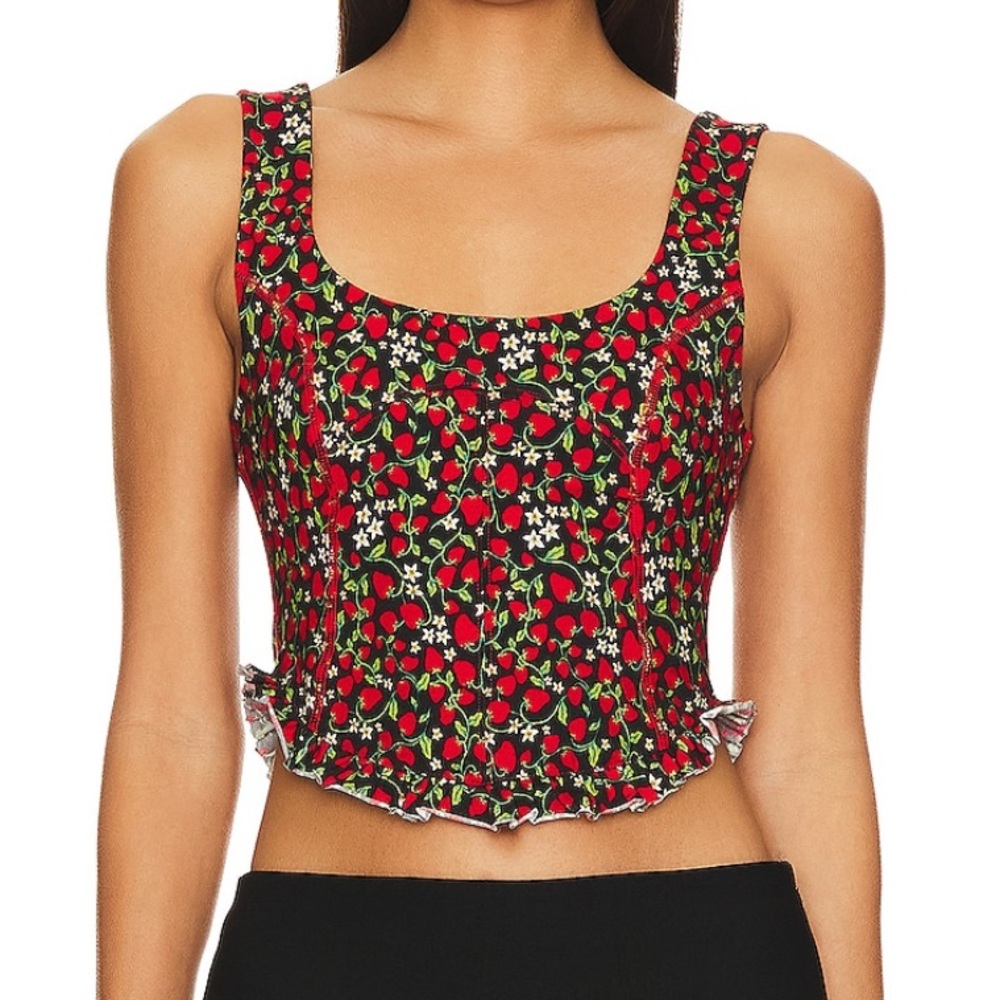 Free People Melanie Top Strawberry Print